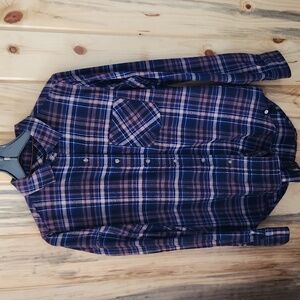 Marmot Women's Maggie Flannel size Small Blue, purple and pink